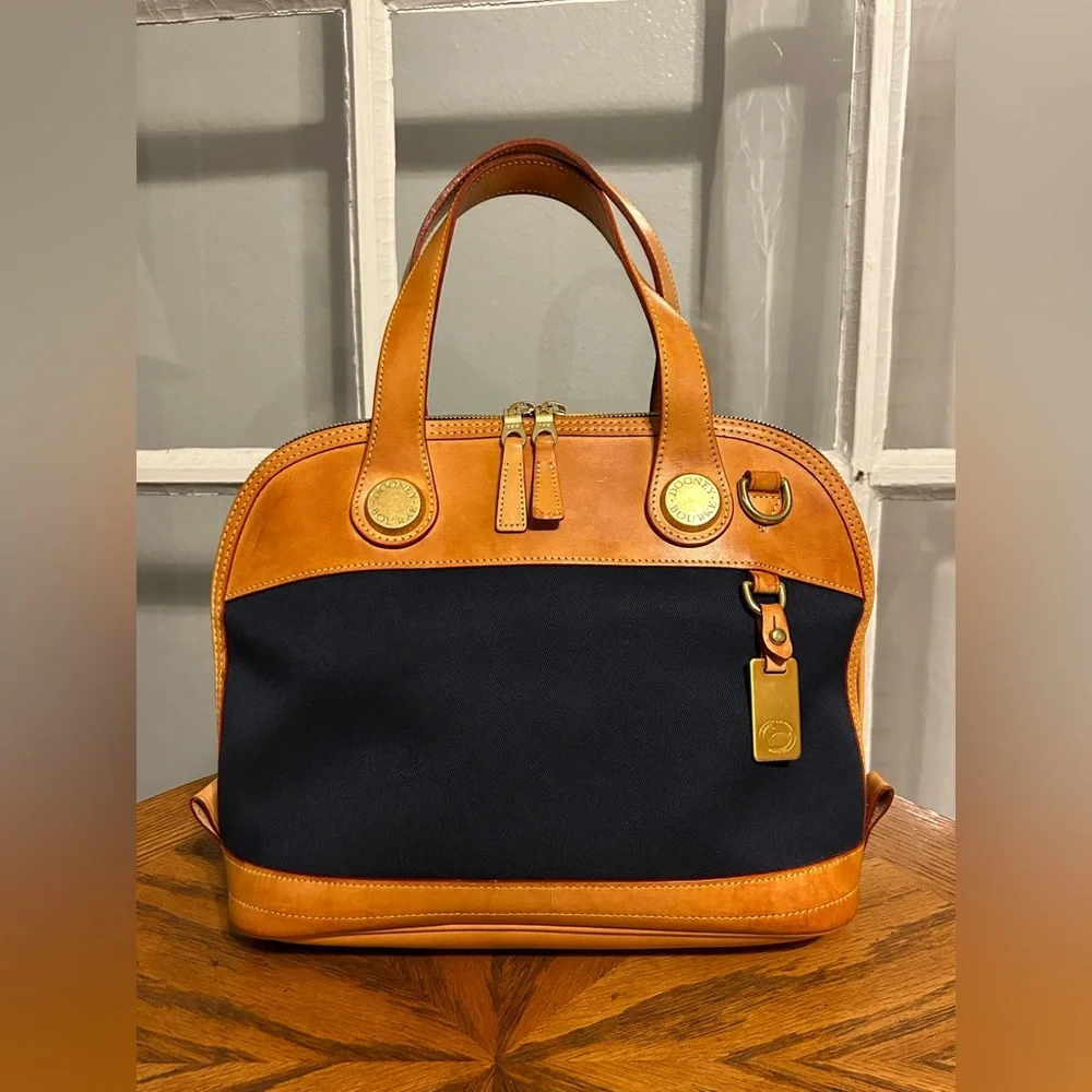 Dooney & Bourke Navy Canvas Satchel/Bag - Picture 1 of 11